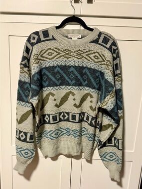 Vintage Expressions Men’s Southwest Aztec Print Sweater Wool Blend